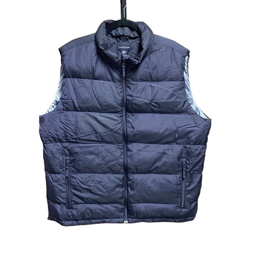 Lands’ End Navy GooseDown Puffer Vest Size XL